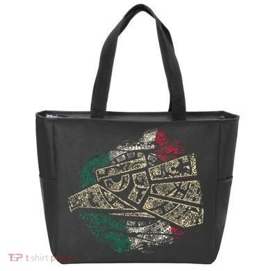 Mexico Sacred Aztec Calendar Mexican Eagle Archeological Tote Bag