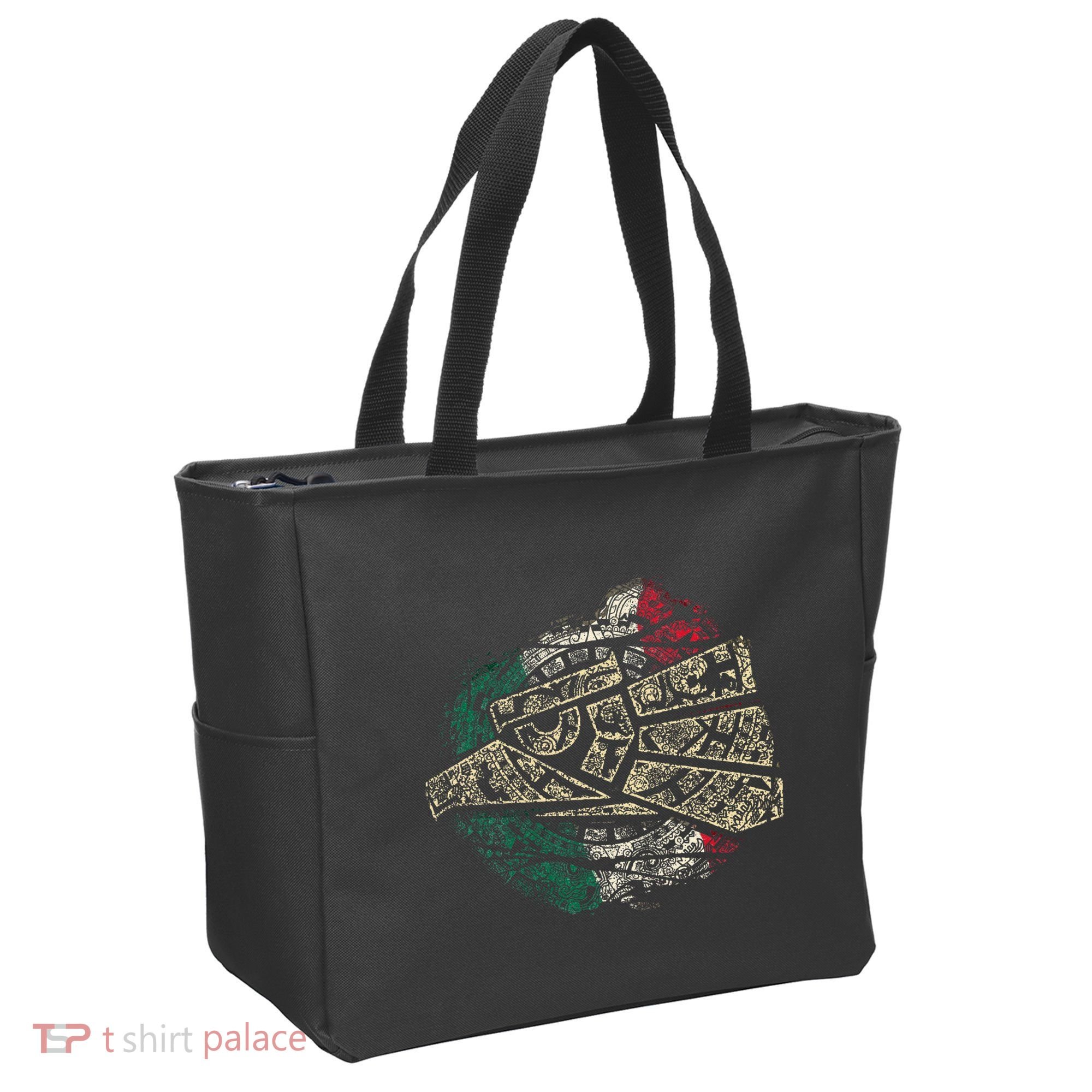 Mexico Sacred Aztec Calendar Mexican Eagle Archeological Tote Bag