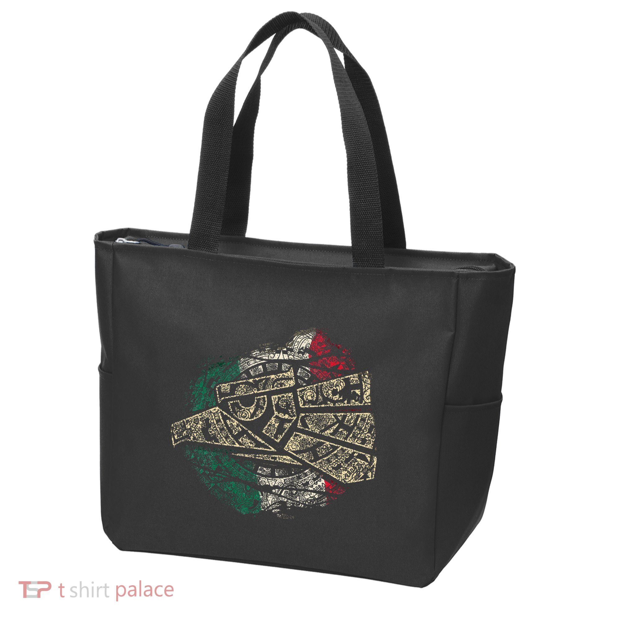 Mexico Sacred Aztec Calendar Mexican Eagle Archeological Tote Bag