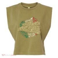 Mexico Sacred Aztec Calendar Mexican Eagle Archeological Garment-Dyed Women's Muscle Tee thumb 0