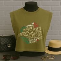 Mexico Sacred Aztec Calendar Mexican Eagle Archeological Garment-Dyed Women's Muscle Tee thumb 3