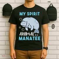 My Spirit Animal Is A Manatee Marine Biologist Gift T-Shirt thumb 6