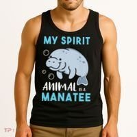 My Spirit Animal Is A Manatee Marine Biologist Gift Tank Top thumb 3