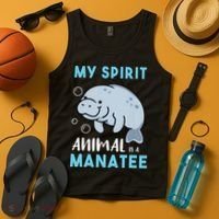 My Spirit Animal Is A Manatee Marine Biologist Gift Tank Top thumb 4