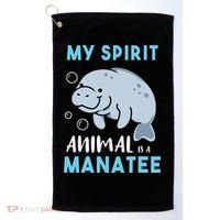 My Spirit Animal Is A Manatee Marine Biologist Gift Golf Towel thumb 0