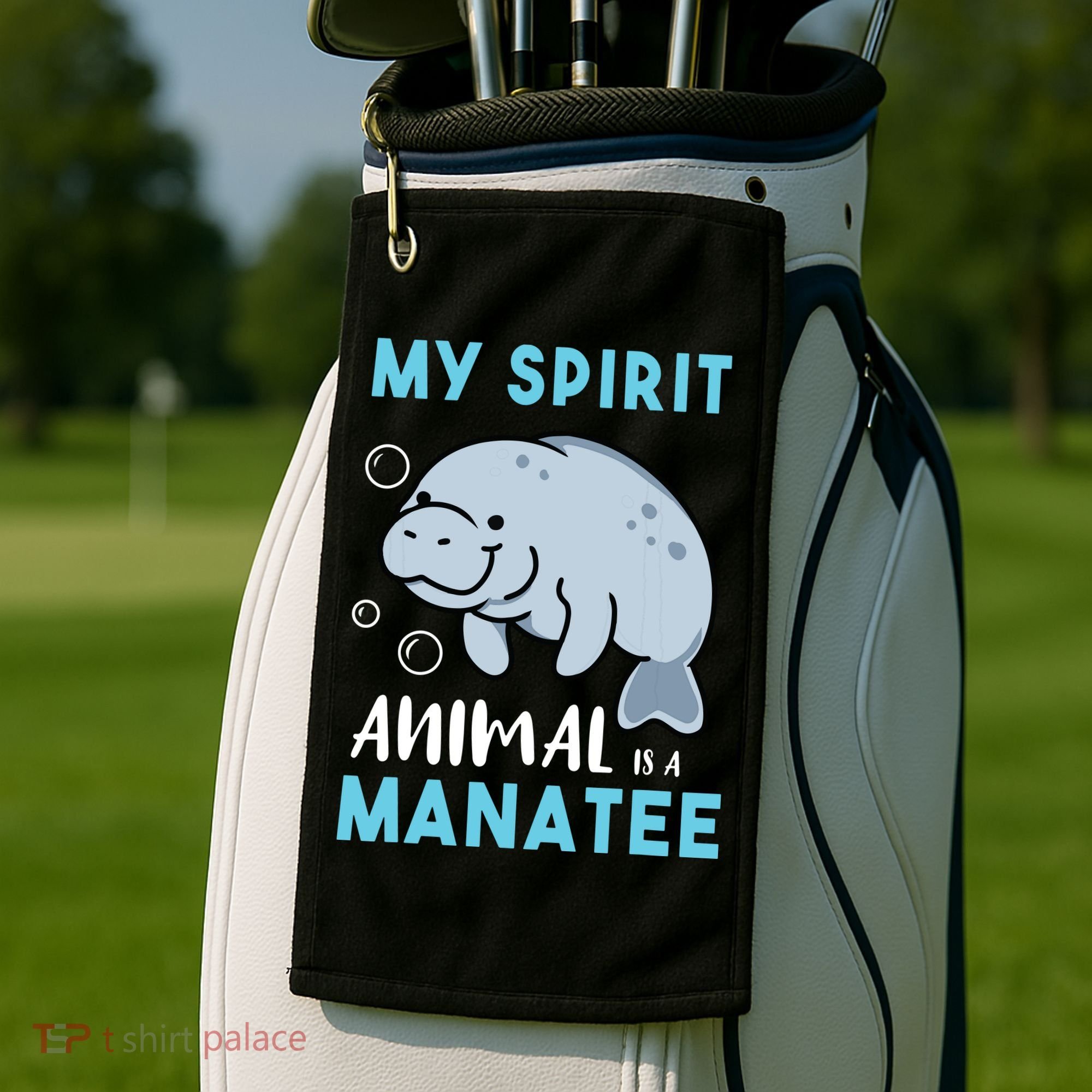 My Spirit Animal Is A Manatee Marine Biologist Gift Golf Towel
