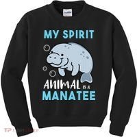 My Spirit Animal Is A Manatee Marine Biologist Gift Kids Sweatshirt thumb 0