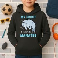 My Spirit Animal Is A Manatee Marine Biologist Gift Kids Hoodie thumb 2