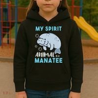 My Spirit Animal Is A Manatee Marine Biologist Gift Kids Hoodie thumb 3