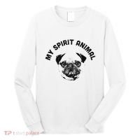 My Spirit Animal Pug Funny Dog Mom And Dog Dad Long Sleeve Shirt thumb 0