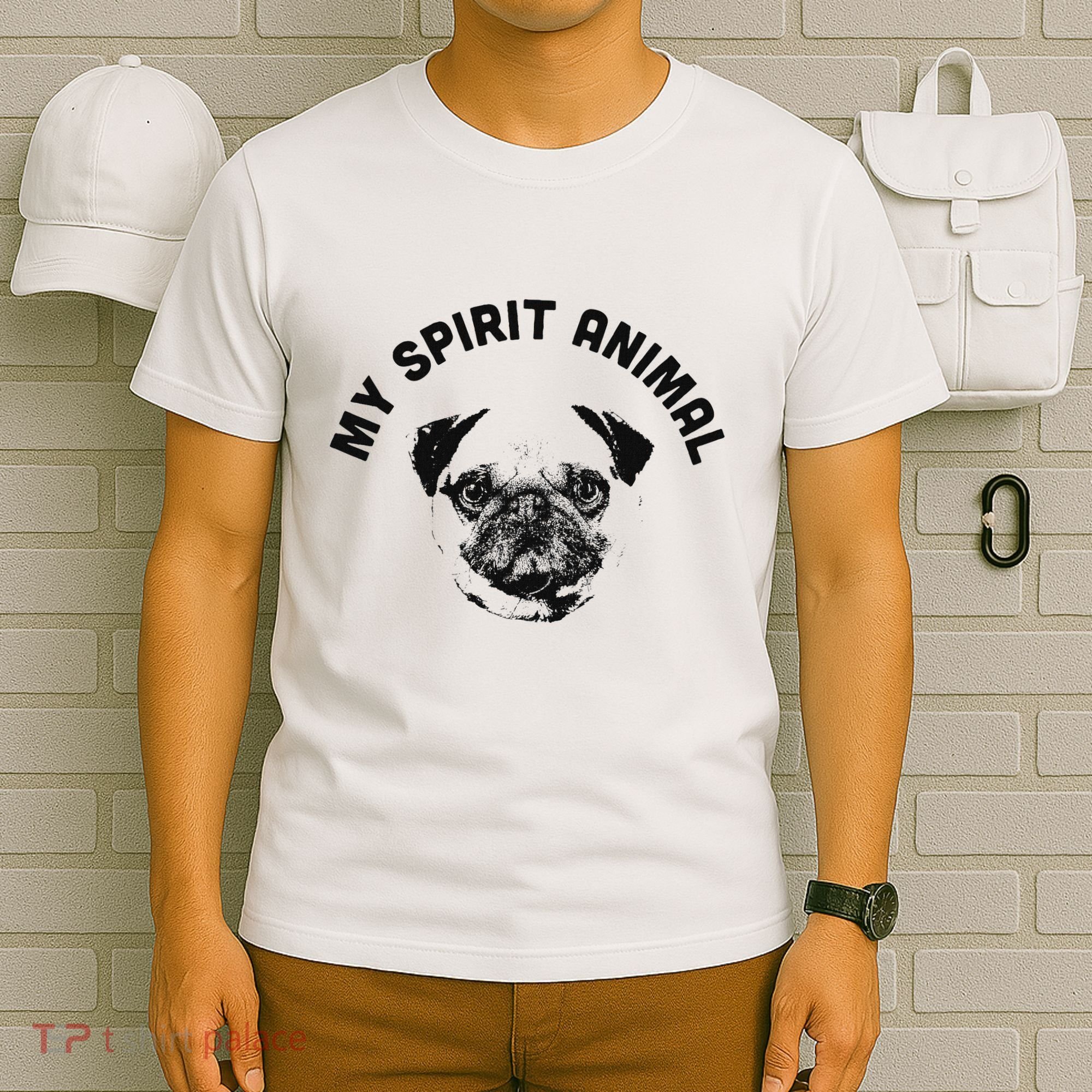 My Spirit Animal Pug Funny Dog Mom And Dog Dad T-Shirt