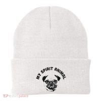 My Spirit Animal Pug Funny Dog Mom And Dog Dad Beanie thumb 0