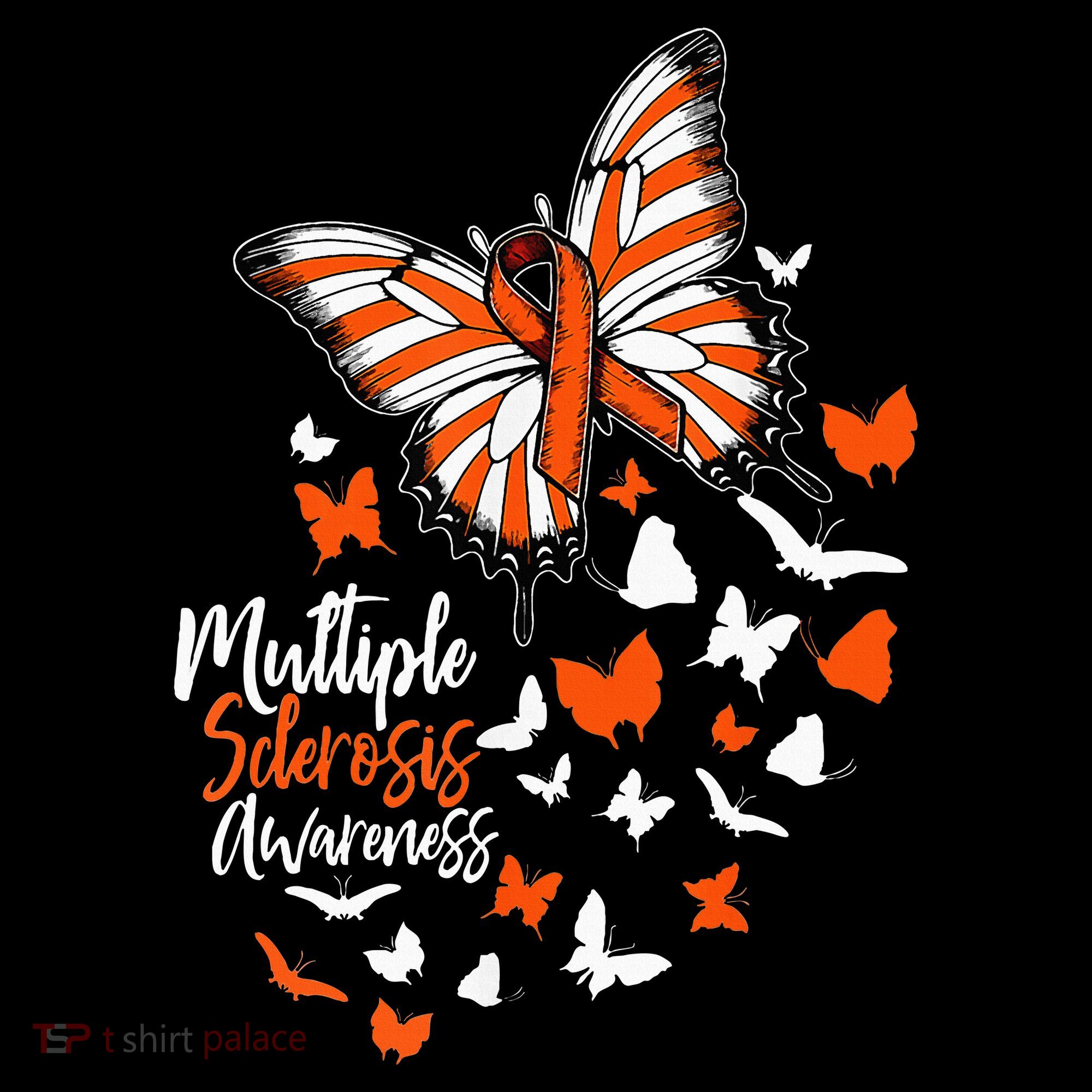 Multiple Sclerosis Awareness Butterfly Orange Ribbon  Doggie Tank