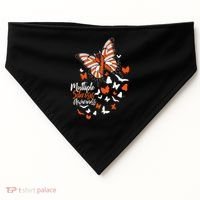Multiple Sclerosis Awareness Butterfly Orange Ribbon  USA-Made Doggie Bandana thumb 0