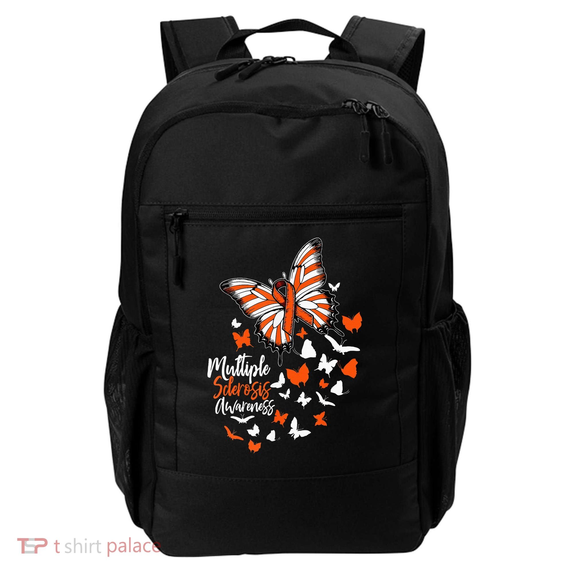 Multiple Sclerosis Awareness Butterfly Orange Ribbon  Backpack