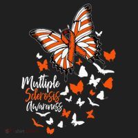 Multiple Sclerosis Awareness Butterfly Orange Ribbon  Beanie thumb 2