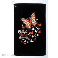 Multiple Sclerosis Awareness Butterfly Orange Ribbon  Golf Towel thumb 0