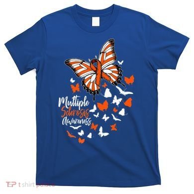 Multiple Sclerosis Awareness Butterfly Orange Ribbon  T-Shirt