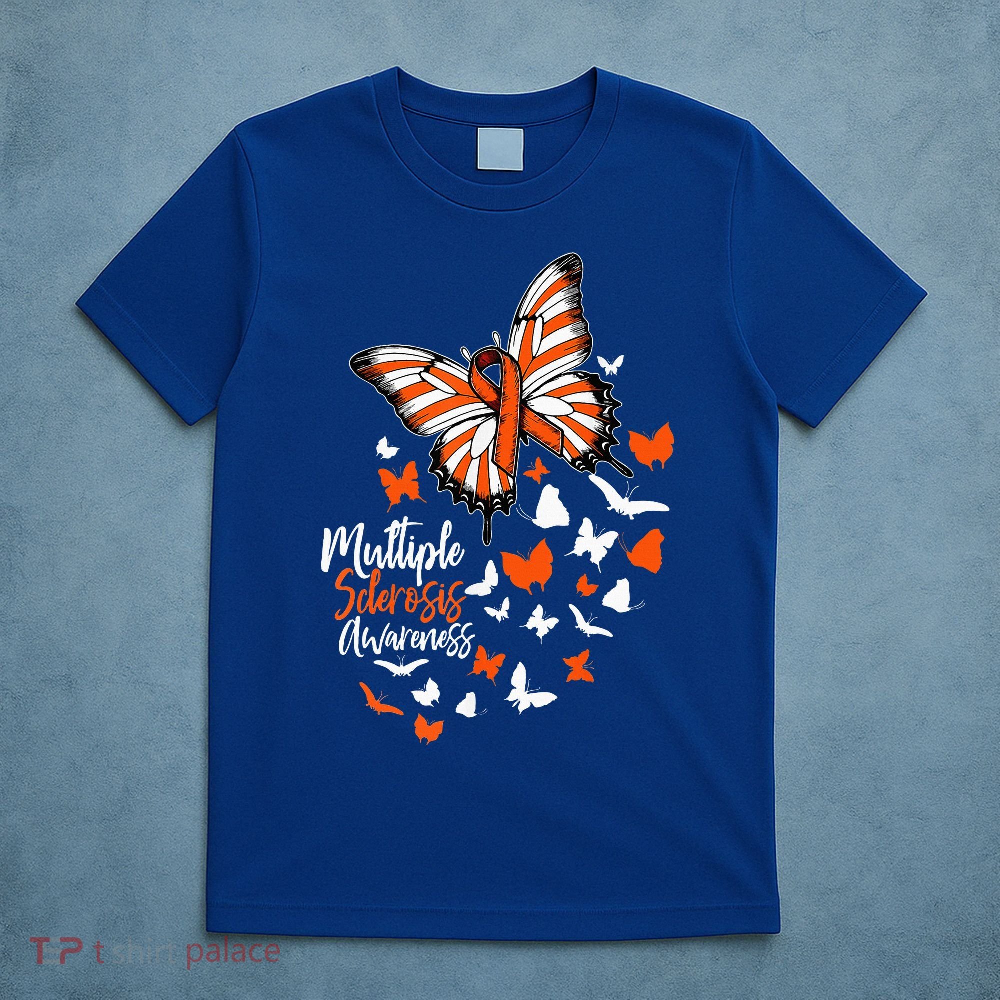 Multiple Sclerosis Awareness Butterfly Orange Ribbon  T-Shirt