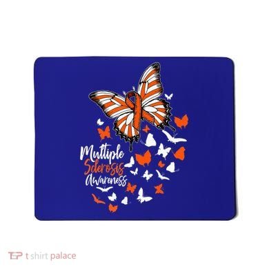 Multiple Sclerosis Awareness Butterfly Orange Ribbon  Mousepad