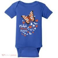 Multiple Sclerosis Awareness Butterfly Orange Ribbon  Baby Bodysuit thumb 0