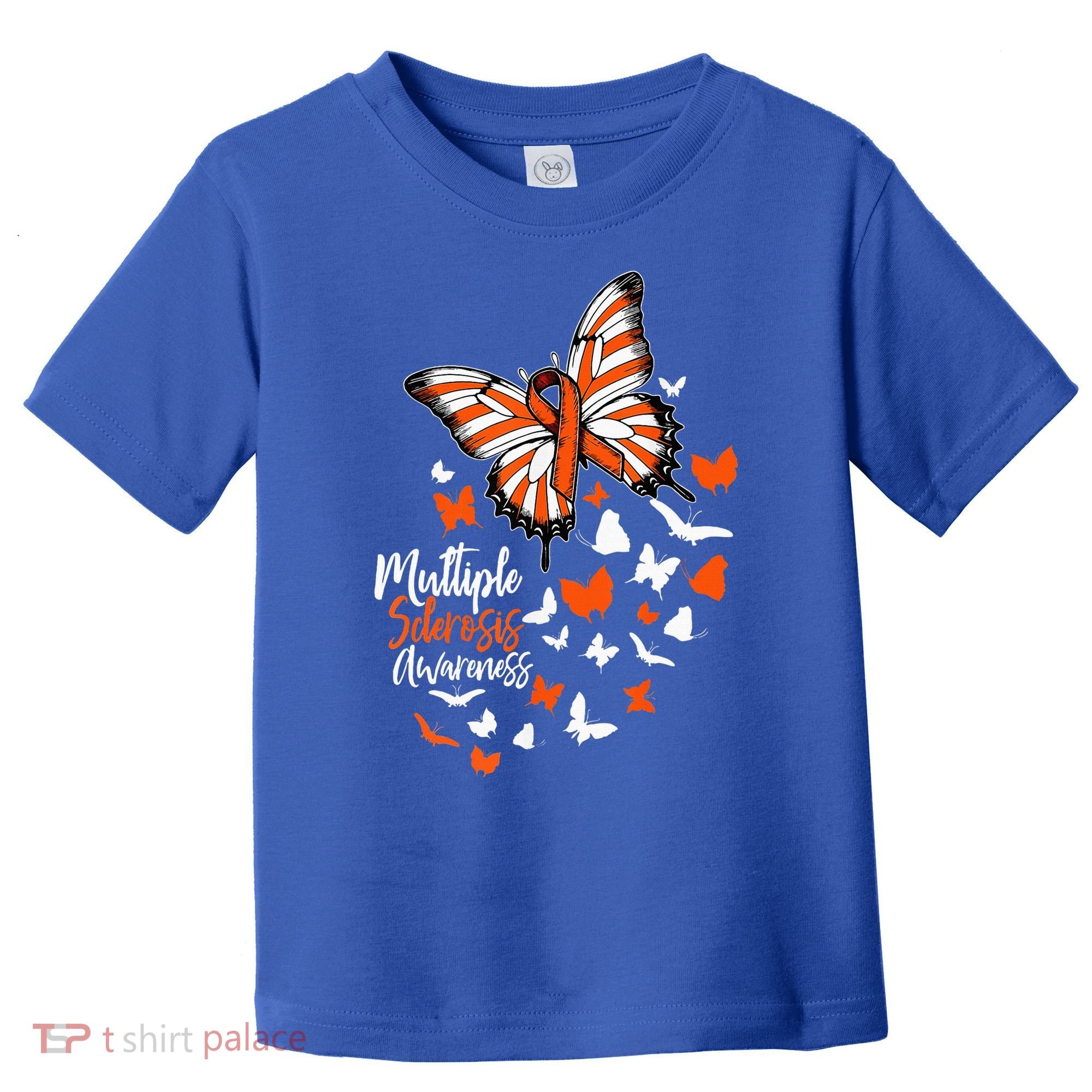 Multiple Sclerosis Awareness Butterfly Orange Ribbon  Toddler T-Shirt