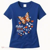 Multiple Sclerosis Awareness Butterfly Orange Ribbon  Women's T-Shirt thumb 0