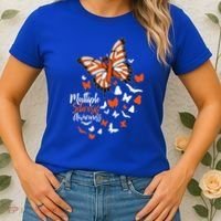 Multiple Sclerosis Awareness Butterfly Orange Ribbon  Women's T-Shirt thumb 2