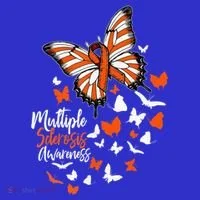 Multiple Sclerosis Awareness Butterfly Orange Ribbon  Women's T-Shirt thumb 6