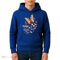 Multiple Sclerosis Awareness Butterfly Orange Ribbon  Kids Hoodie thumb 4