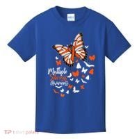 Multiple Sclerosis Awareness Butterfly Orange Ribbon  Kids T-Shirt thumb 0