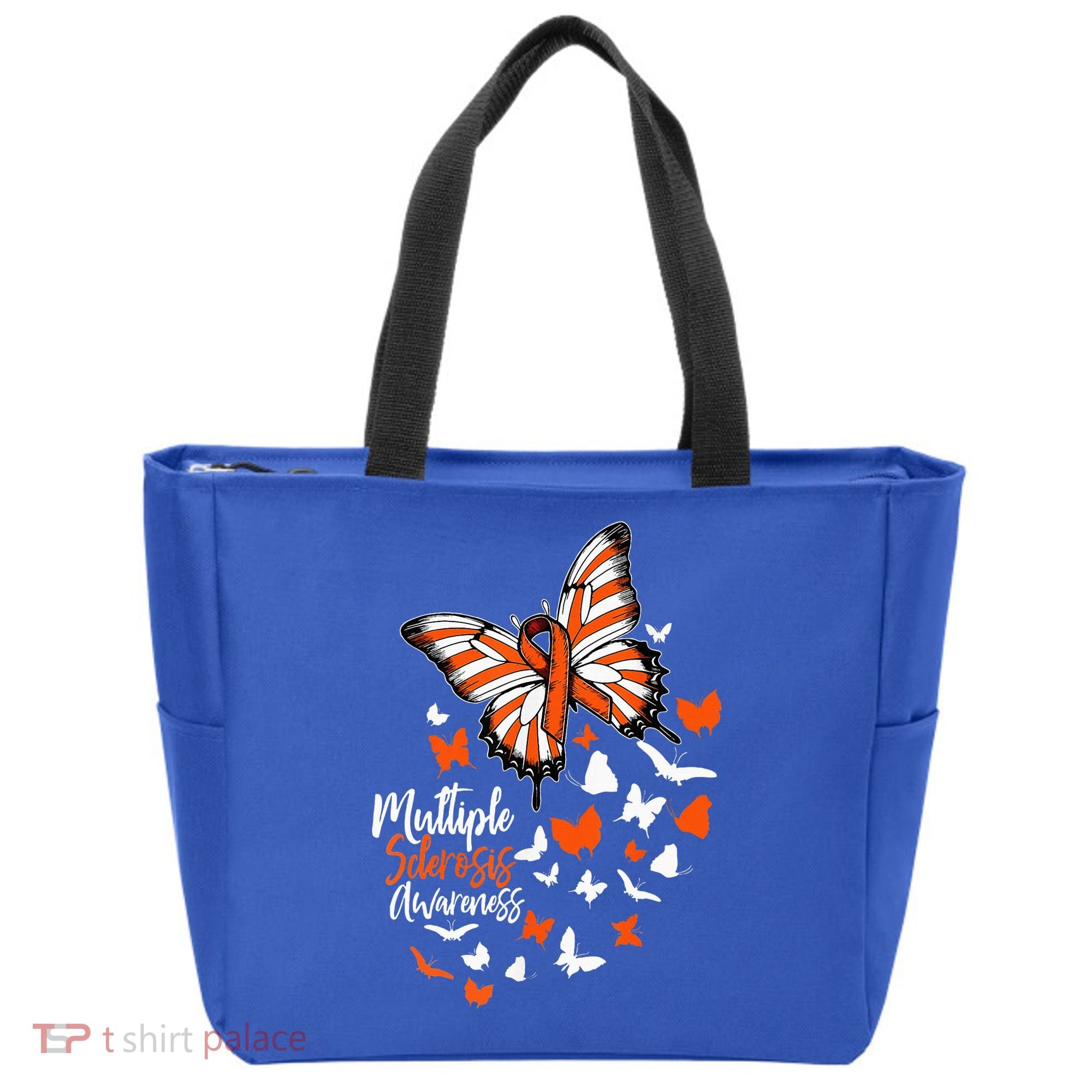 Multiple Sclerosis Awareness Butterfly Orange Ribbon  Tote Bag