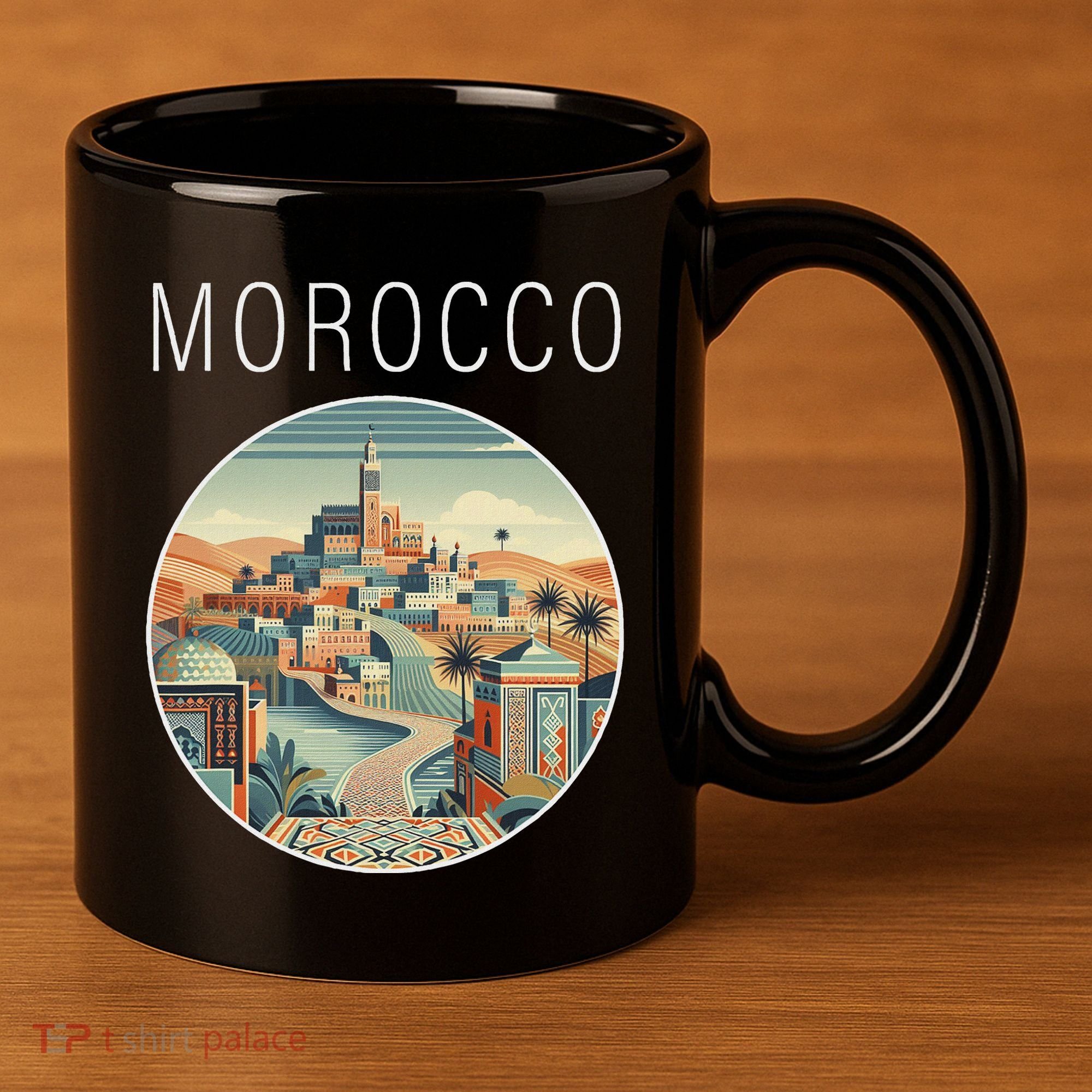Morocco Scenery Art Deco 11oz C Handle Ceramic Mug