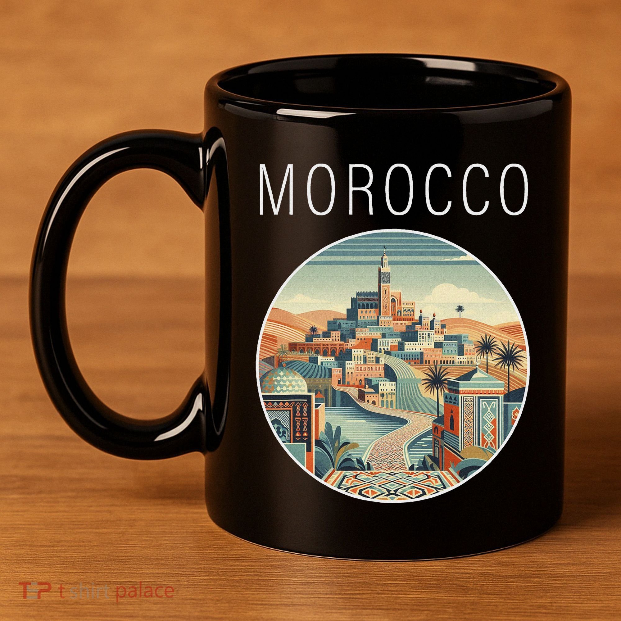 Morocco Scenery Art Deco 11oz C Handle Ceramic Mug