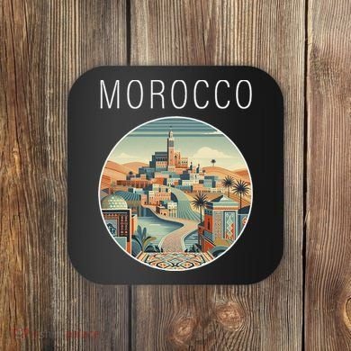 Morocco Scenery Art Deco Coaster