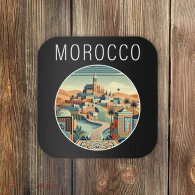 Morocco Scenery Art Deco Coaster