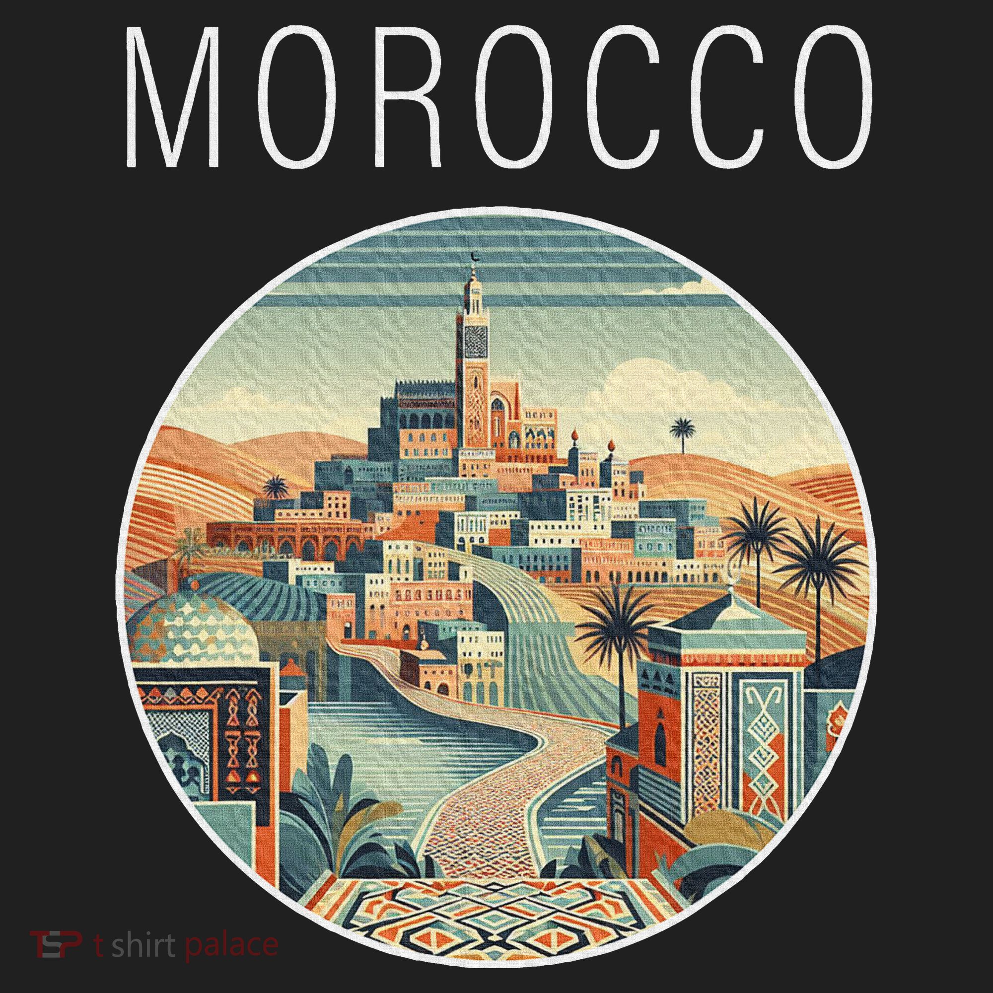Morocco Scenery Art Deco Hat