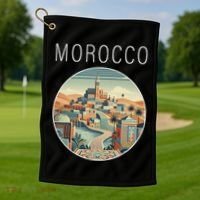 Morocco Scenery Art Deco Golf Towel thumb 1