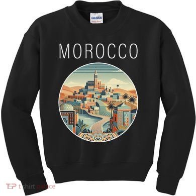 Morocco Scenery Art Deco Kids Sweatshirt