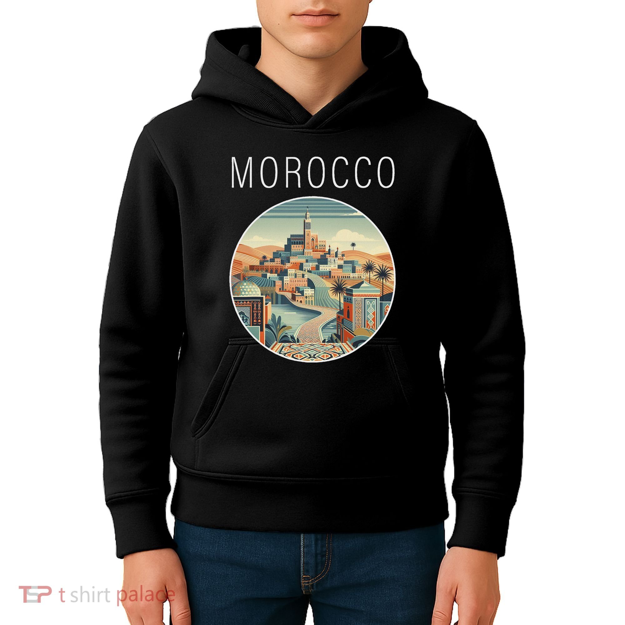 Morocco Scenery Art Deco Kids Hoodie