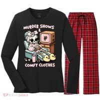 Murder Shows And Comfy Clothes Women's Long Sleeve Flannel Pajama Set  thumb 0