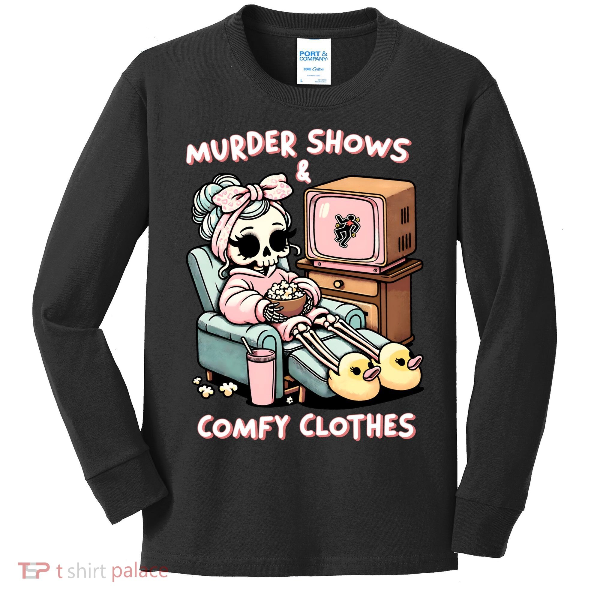 Murder Shows And Comfy Clothes Kids Long Sleeve Shirt