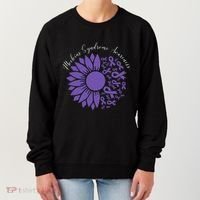 Moebius Syndrome Awareness Sunflower Purple Ribbon Support Gift Women's Sweatshirt thumb 0