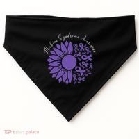 Moebius Syndrome Awareness Sunflower Purple Ribbon Support Gift USA-Made Doggie Bandana thumb 0