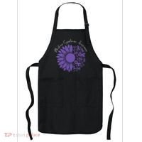 Moebius Syndrome Awareness Sunflower Purple Ribbon Support Gift Apron thumb 0