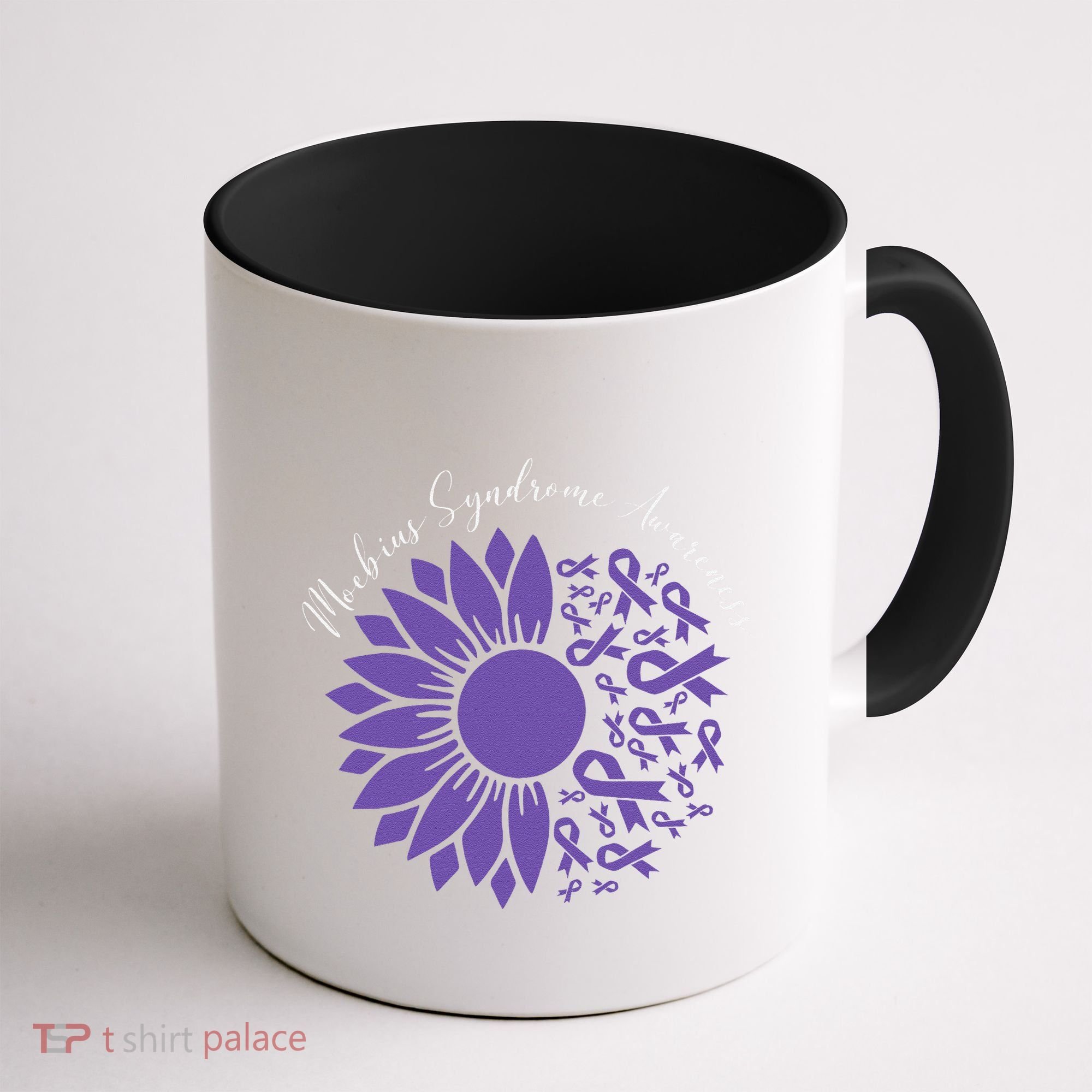 Moebius Syndrome Awareness Sunflower Purple Ribbon Support Gift Coffee Mug