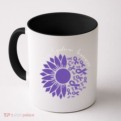 Moebius Syndrome Awareness Sunflower Purple Ribbon Support Gift Coffee Mug