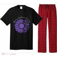 Moebius Syndrome Awareness Sunflower Purple Ribbon Support Gift Pajama Set thumb 0