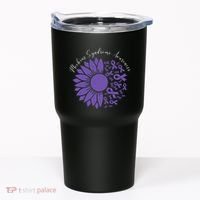 Moebius Syndrome Awareness Sunflower Purple Ribbon Support Gift Tumbler thumb 0