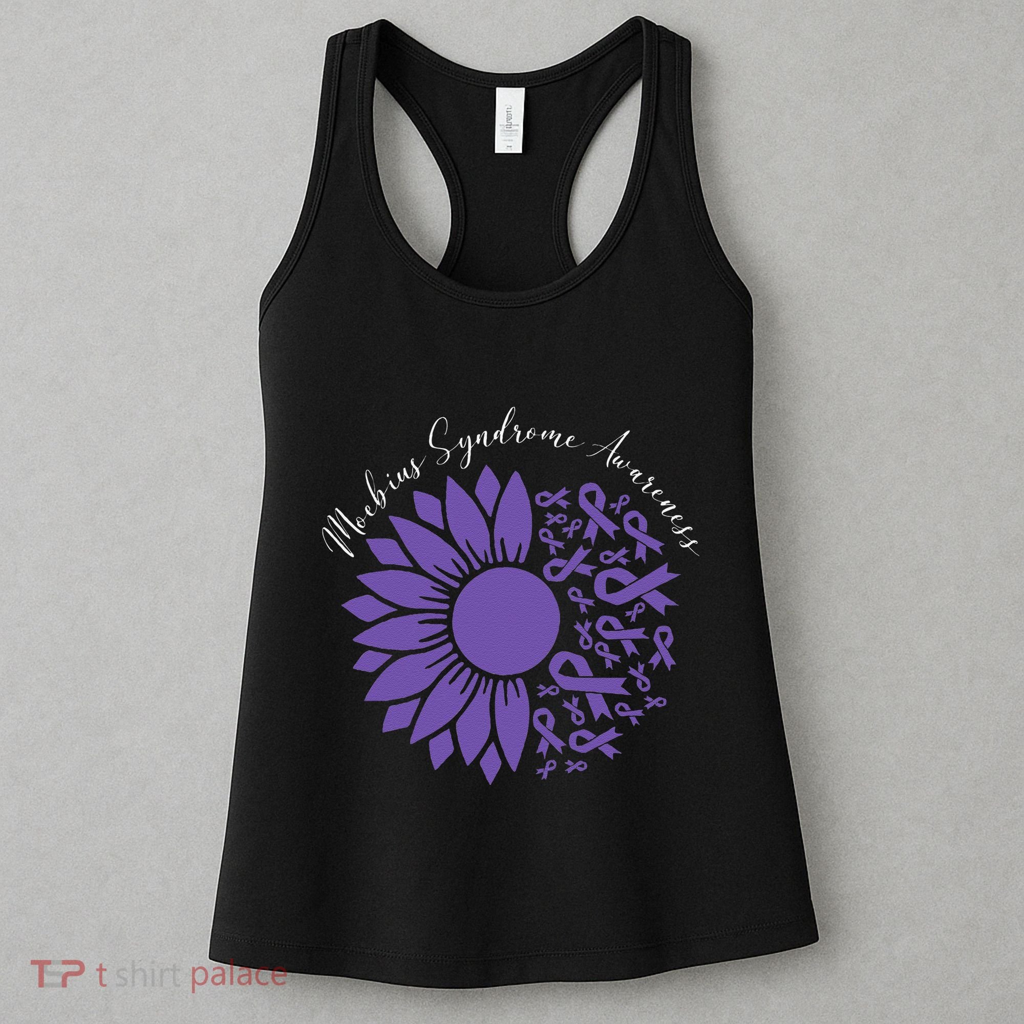 Moebius Syndrome Awareness Sunflower Purple Ribbon Support Gift Women's Tank Top